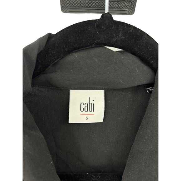 Cabi Top Womens Small Sleeveless Fringe Scarf Blouse Black Button Front #3430 - Picture 4 of 5